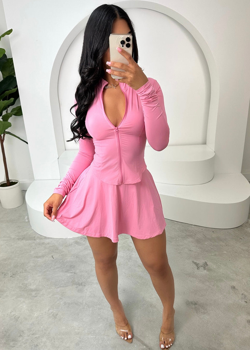 BASIC TENNIS SKORT SET:PINK