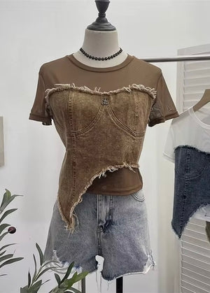 CORSET TSHIRT:BROWN